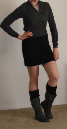 LBD & Grey Wrap Sweater 2