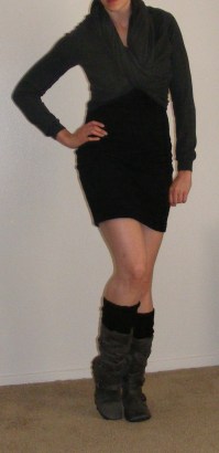 LBD & Grey Wrap Sweater