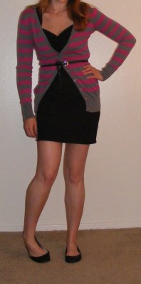 LBD & Pink and Grey Cartigan