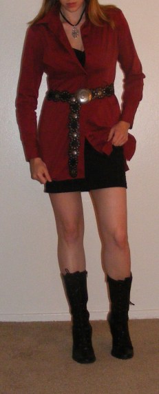 LBD & Red Button-Up Tunic