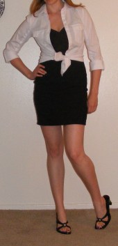 LBD & Tied White Button-Up