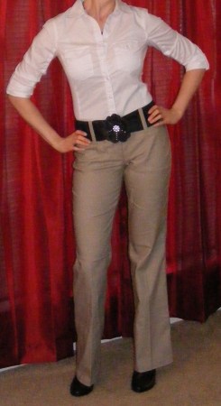 White Poplin & Kacki Pant