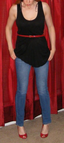 Faded Skinny Jeans & Black Tank