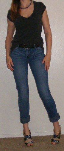 Faded Skinny Jeans & Charcoal Tunic