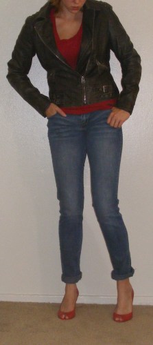 Faded Skinny Jeans & Motorcycle Jacket