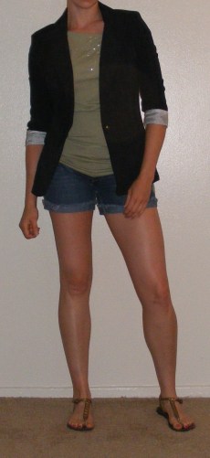 Navy Blazer & Denim Shorts